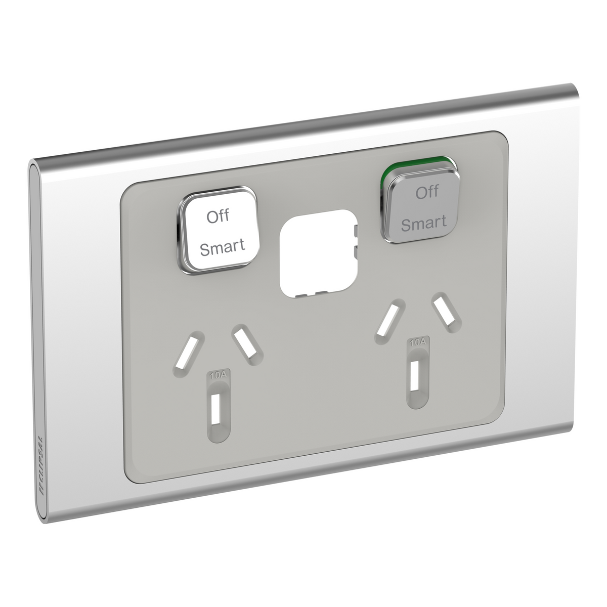 Clipsal Iconic Styl Styl Skin Connected Socket Wiser Horizontal Twin - S3025CSC-SV - ARCK Electrical Wholesale Supplies