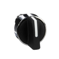 Clipsal Harmony, 22mm Push Button, selector switch operating head, 3 position, spring return, black, unmarked - ZB4BD5