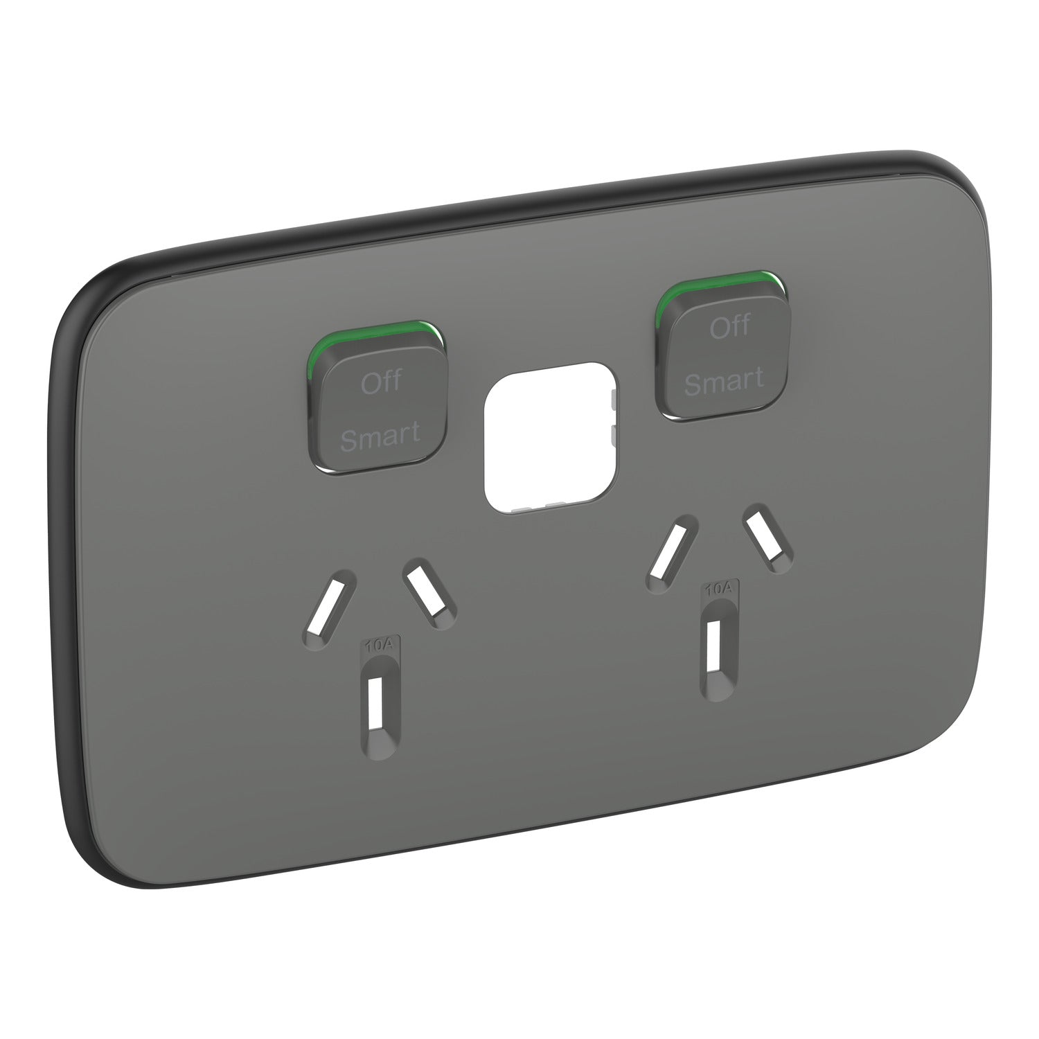 Clipsal Iconic Essence Essence Skin Connected Socket Wiser Horizontal Twin Ash Grey - E3025CSC-AG - ARCK Electrical Wholesale Supplies