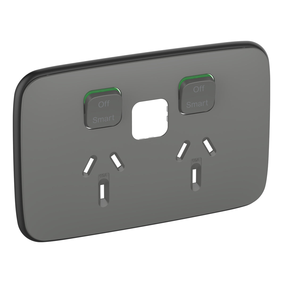 Clipsal Iconic Essence Essence Skin Connected Socket Wiser Horizontal Twin Ash Grey - E3025CSC-AG - ARCK Electrical Wholesale Supplies