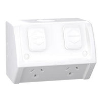 Clipsal Weathershield Double Weatherproof Powerpoint White - WSC227/2-RW