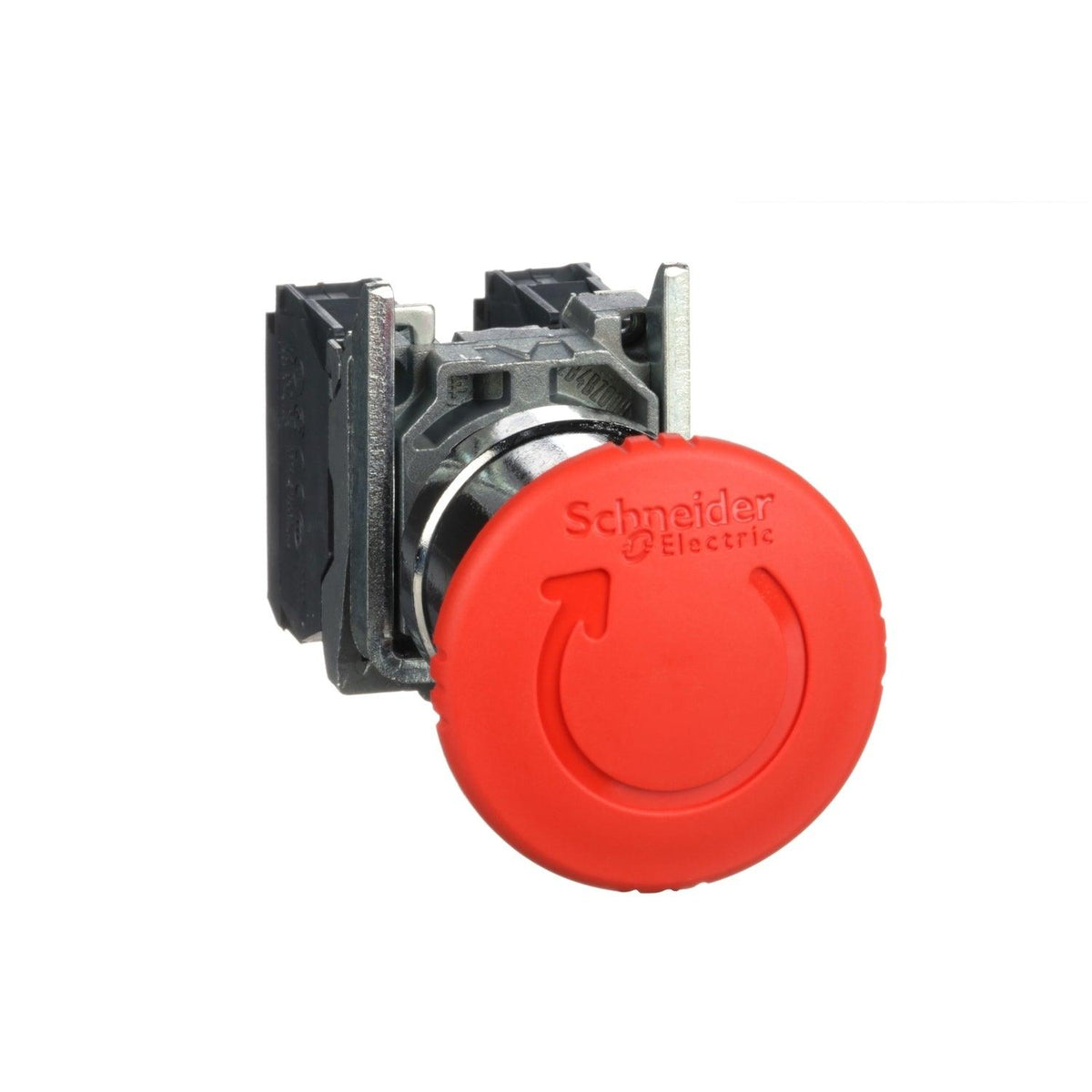 Clipsal red è40 chromium plated metal bezel Emergency stop, switching off è22 latching turn release 1NC+1NO - XB4BS8445