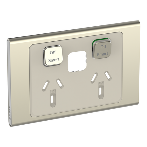 Clipsal Iconic Styl Styl Skin Connected Socket Wiser Horizontal Twin Crowne - S3025CSC-CE - ARCK Electrical Wholesale Supplies