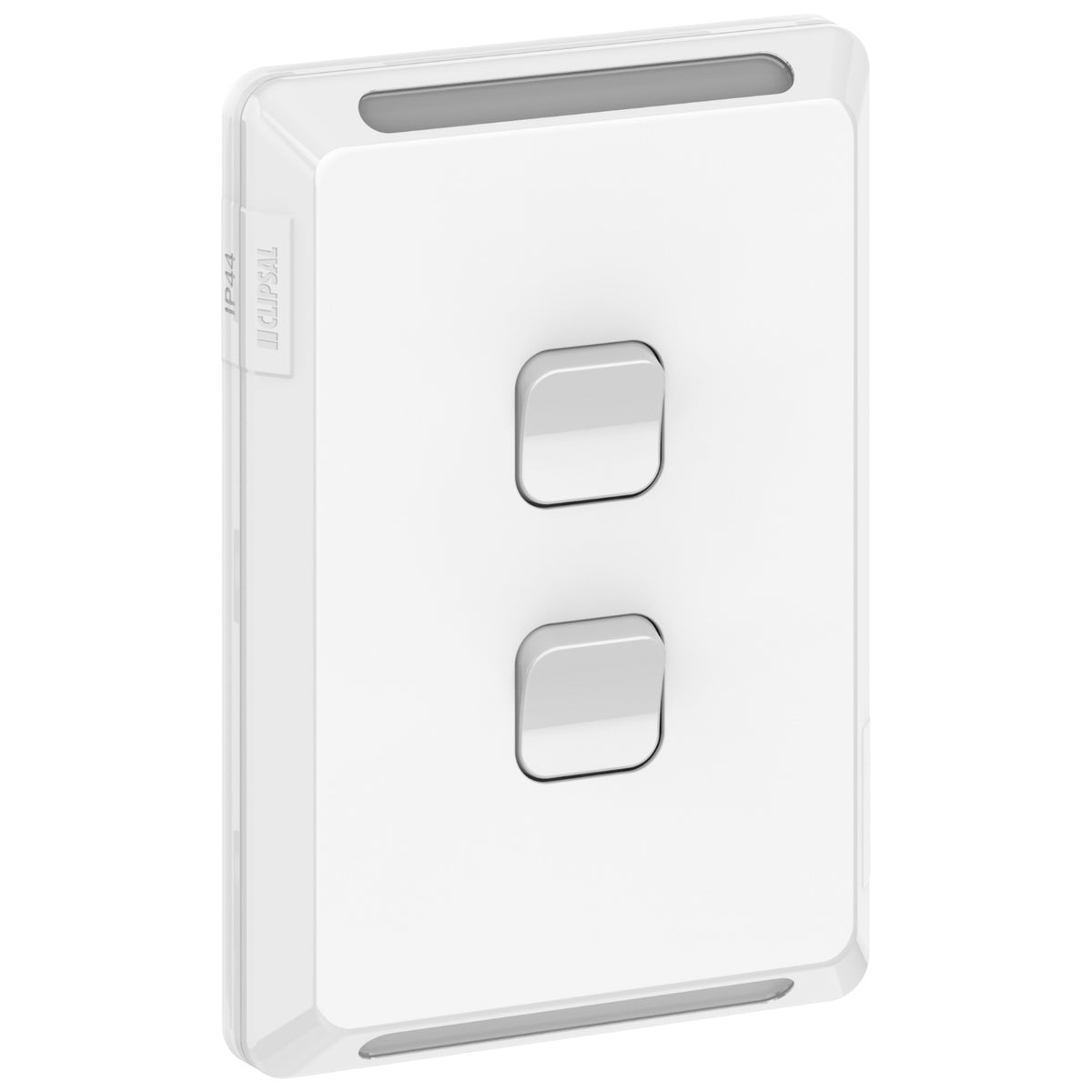Clipsal Pro Series Switch Vertical 2 Gang 1/2 Way 20A /16AX 230/240V Extra Vivid White - P3042V44-XW - ARCK Electrical Wholesale Supplies