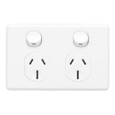 Clipsal Double Powerpoint 250V 15A White - C2025/15-WE
