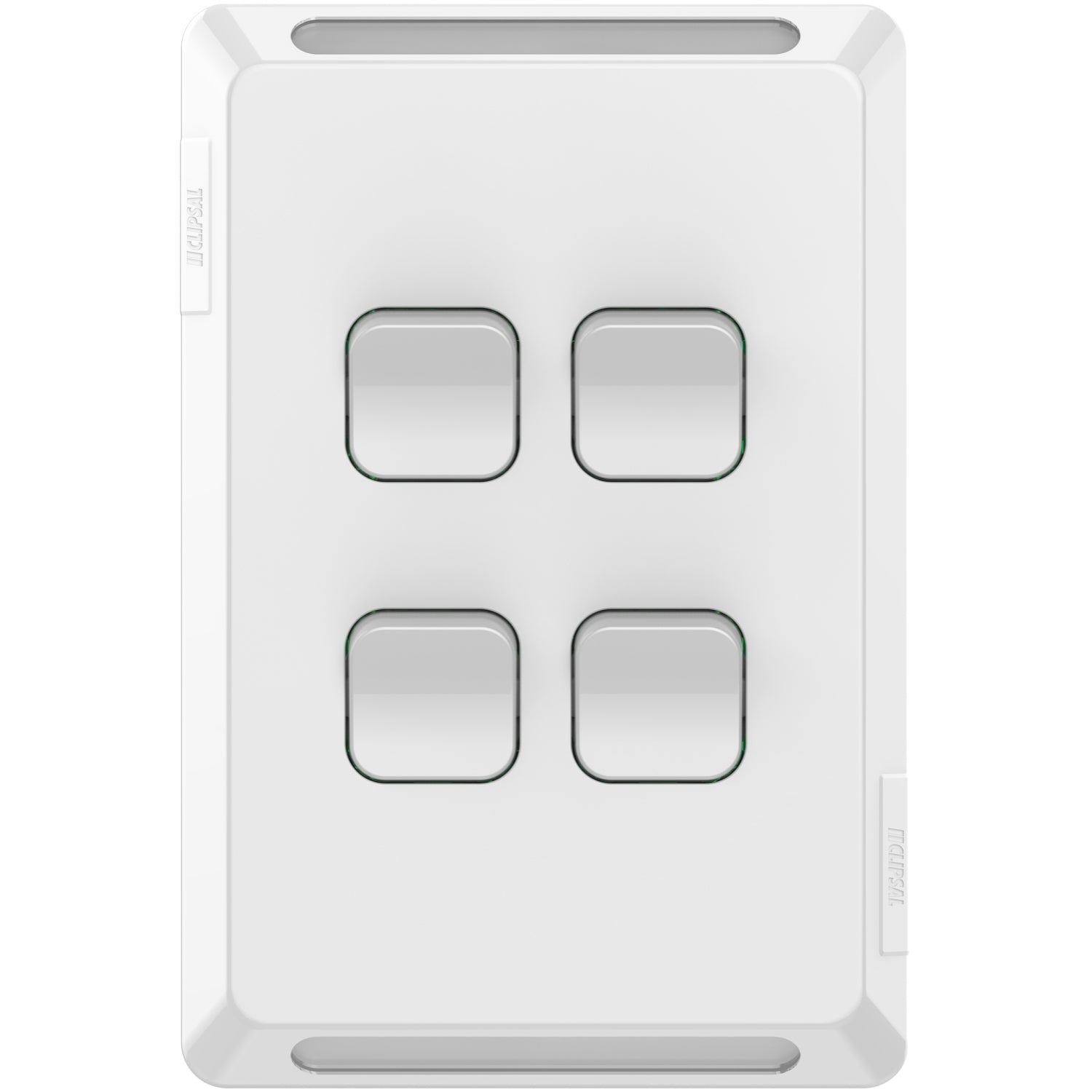 Clipsal Pro Series Flush Switch Vertical Mount 4 Gang 1-Way/2-Way Extra Vivid White - P3044VA-XW - ARCK Electrical Wholesale Supplies