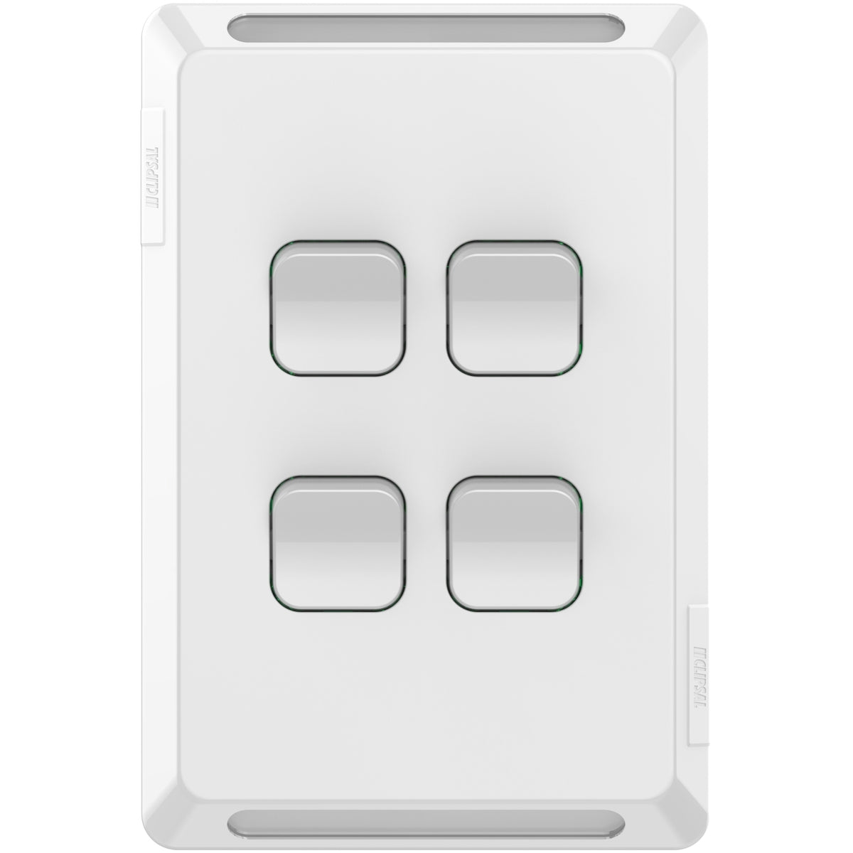 Clipsal Pro Series Flush Switch Vertical Mount 4 Gang 1-Way/2-Way Extra Vivid White - P3044VA-XW - ARCK Electrical Wholesale Supplies
