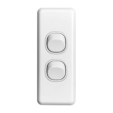 Clipsal Classic 2 Gang Architrave Switch - C2032A-WE