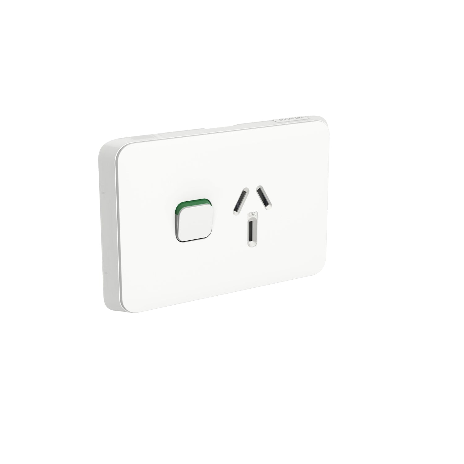 Clipsal Iconic Socket Switch Horizontal Single 20A 250V Vivid White - 3015/20-VW - ARCK Electrical Wholesale Supplies