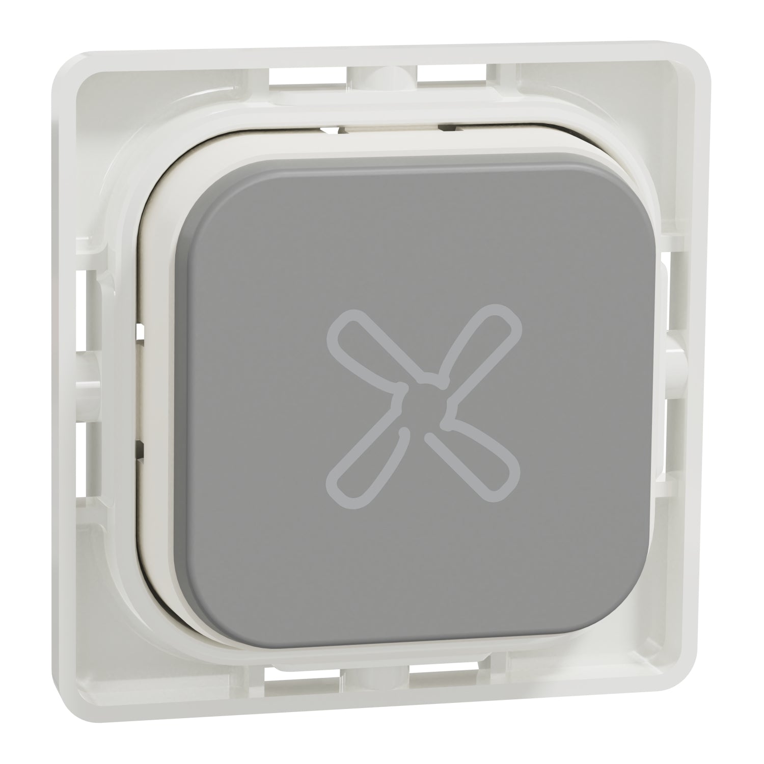 Clipsal Iconic Dolly Fan Pushbutton Cool Grey - 40APBF-CY - ARCK Electrical Wholesale Supplies