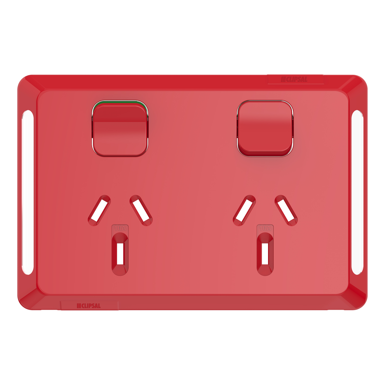 Clipsal Pro Series Twin Power Point Skin Horizontal Mount 250V 10A - P3025C-RD - ARCK Electrical Wholesale Supplies