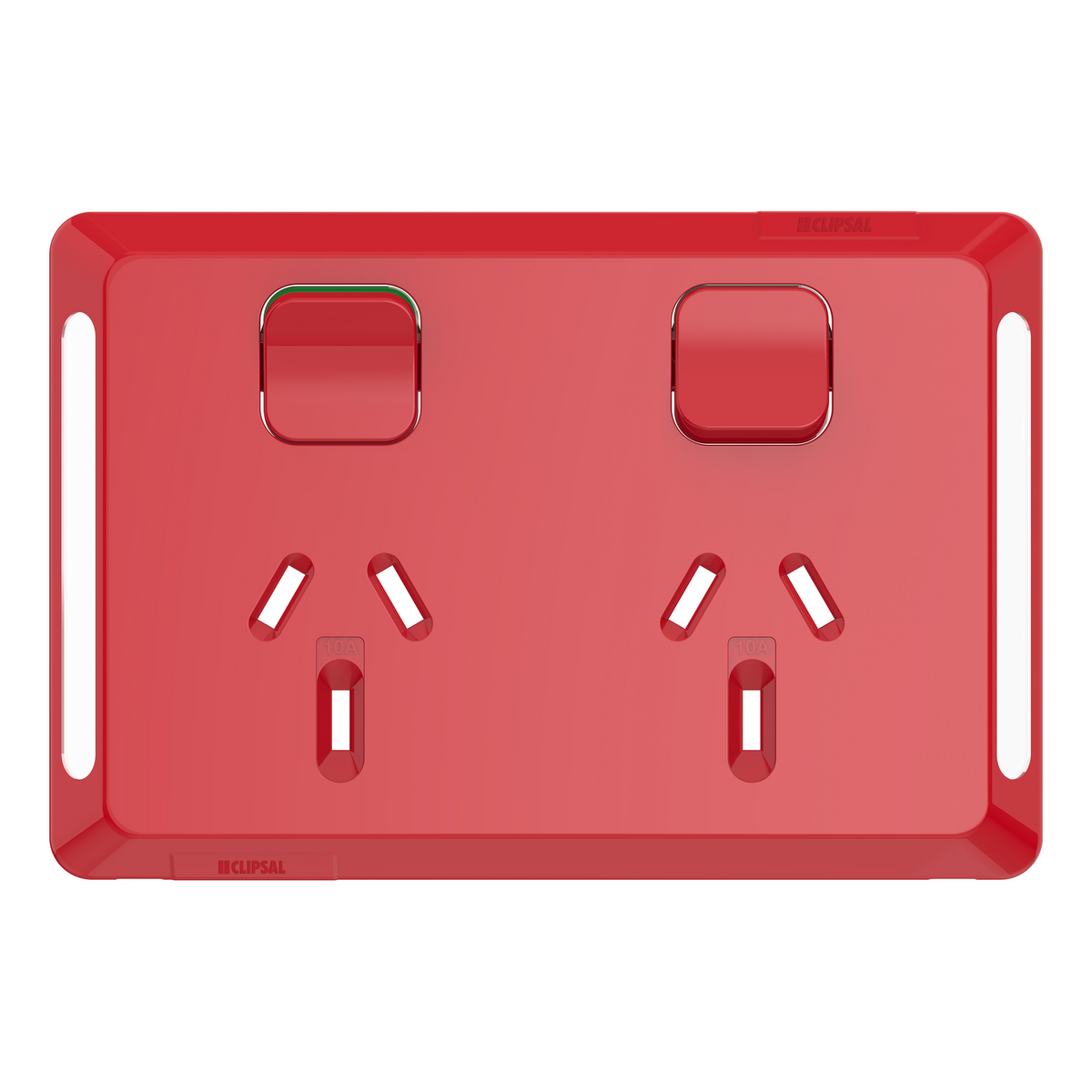 Clipsal Pro Series Twin Power Point Skin Horizontal Mount 250V 10A - P3025C-RD - ARCK Electrical Wholesale Supplies