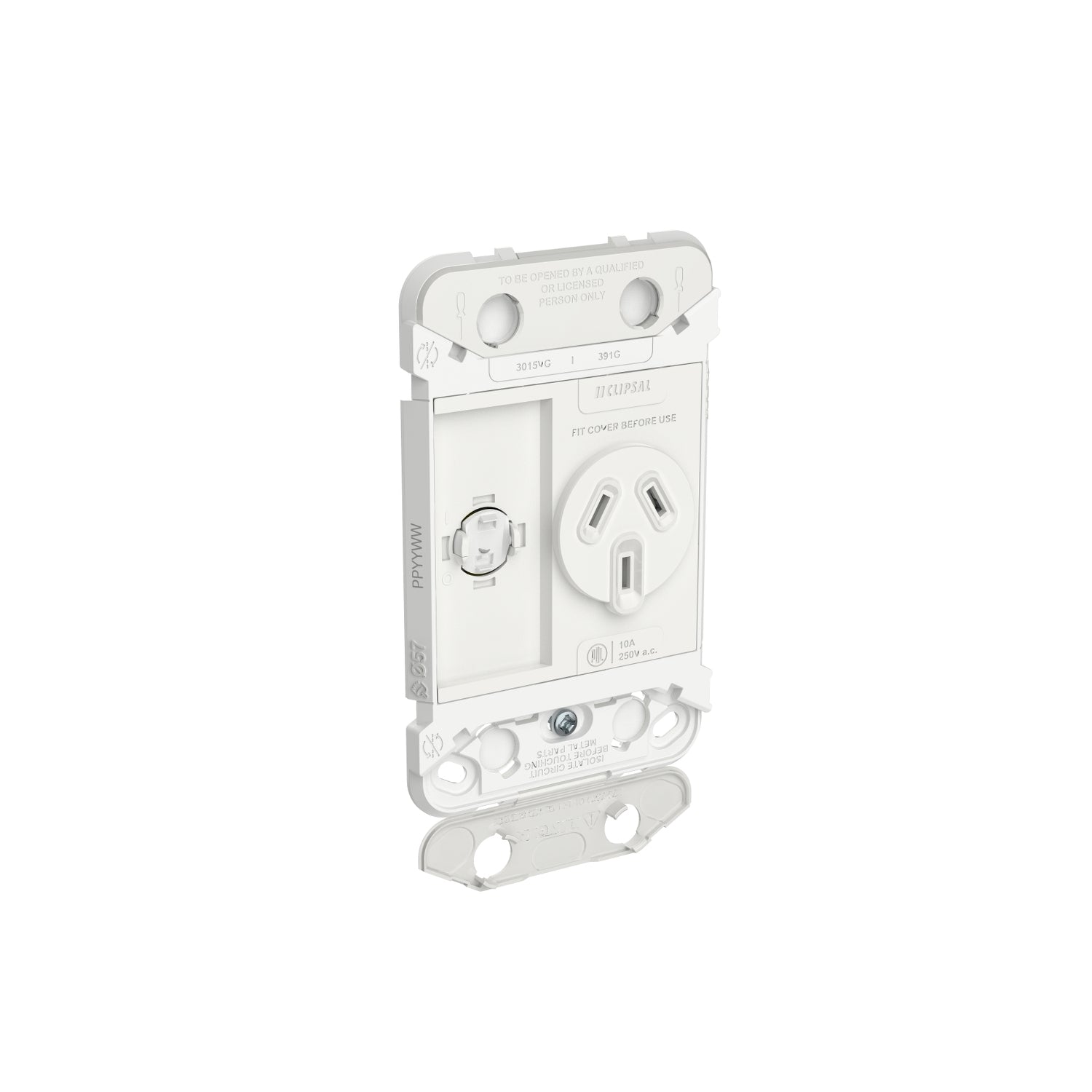 Clipsal Iconic Single Switch Power Point Grid Vertical Mount 250V 10A - 3015VG - ARCK Electrical Wholesale Supplies