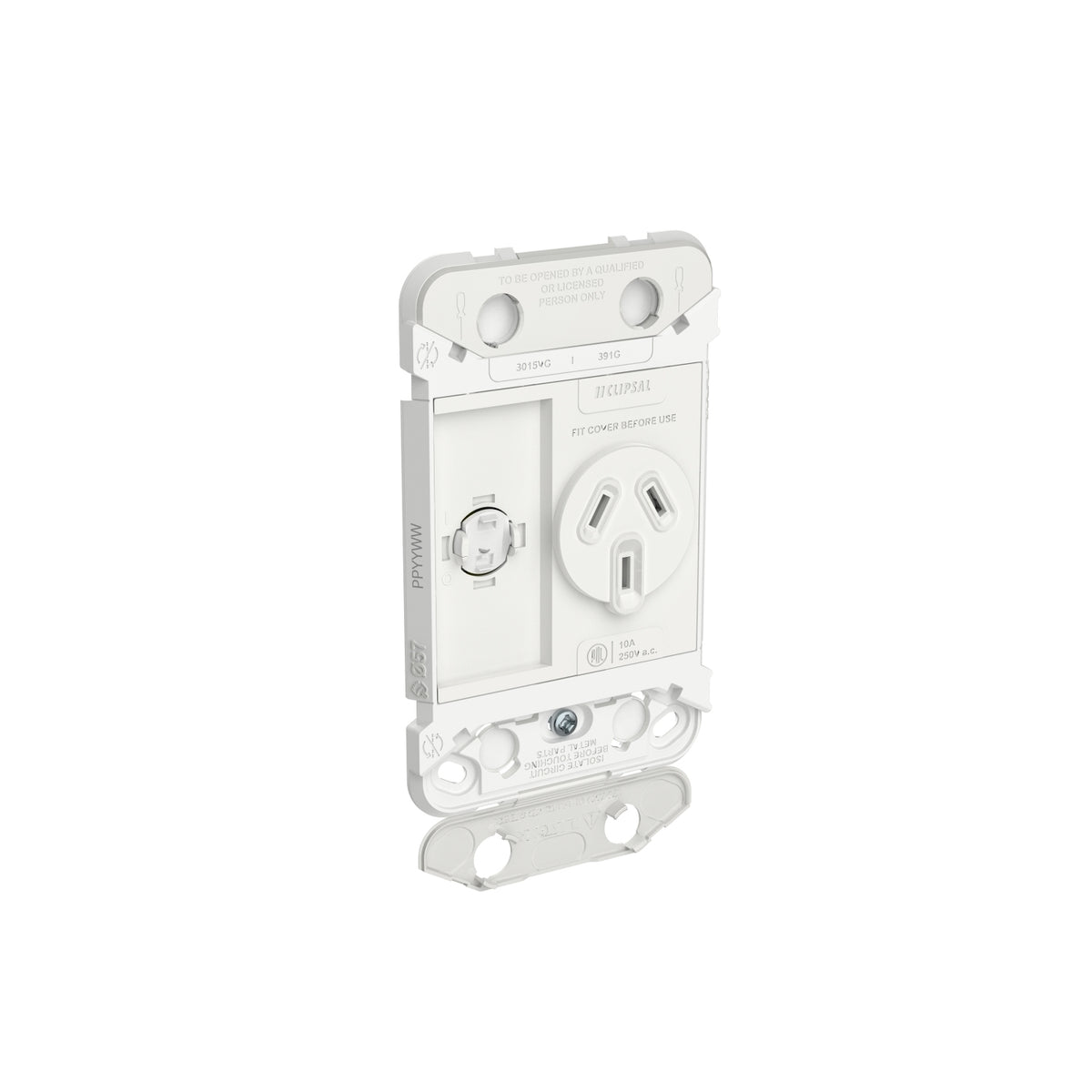 Clipsal Iconic Single Switch Power Point Grid Vertical Mount 250V 10A - 3015VG - ARCK Electrical Wholesale Supplies