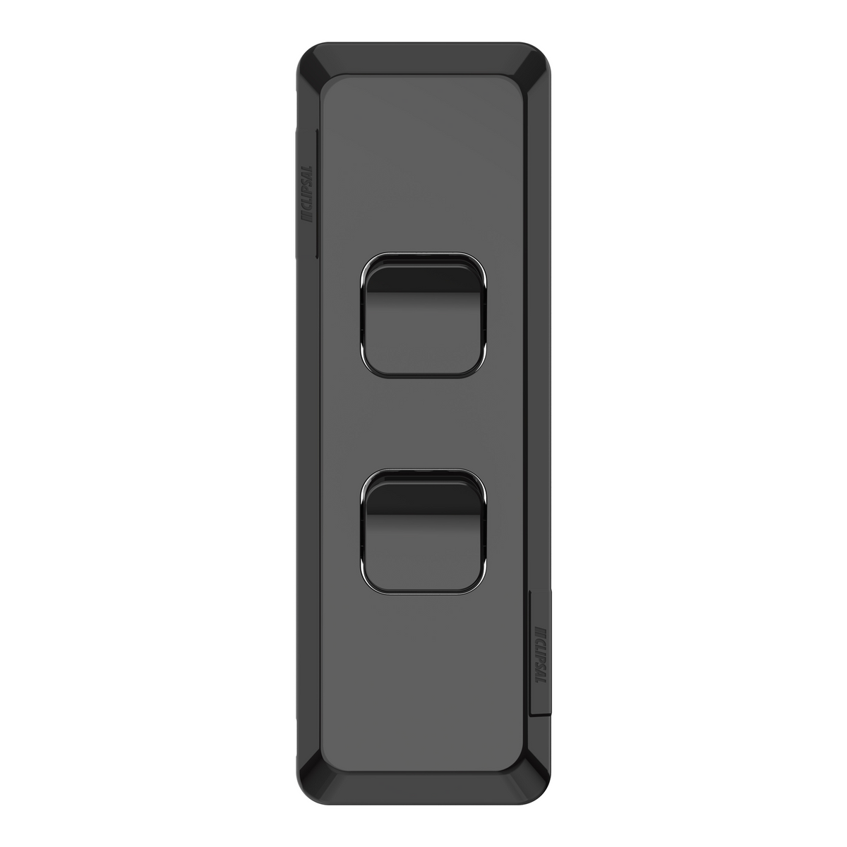 Clipsal Pro Series Architrave Switch Vertical Mount 2 Gang 230/240V Black - P3042A-BK - ARCK Electrical Wholesale Supplies