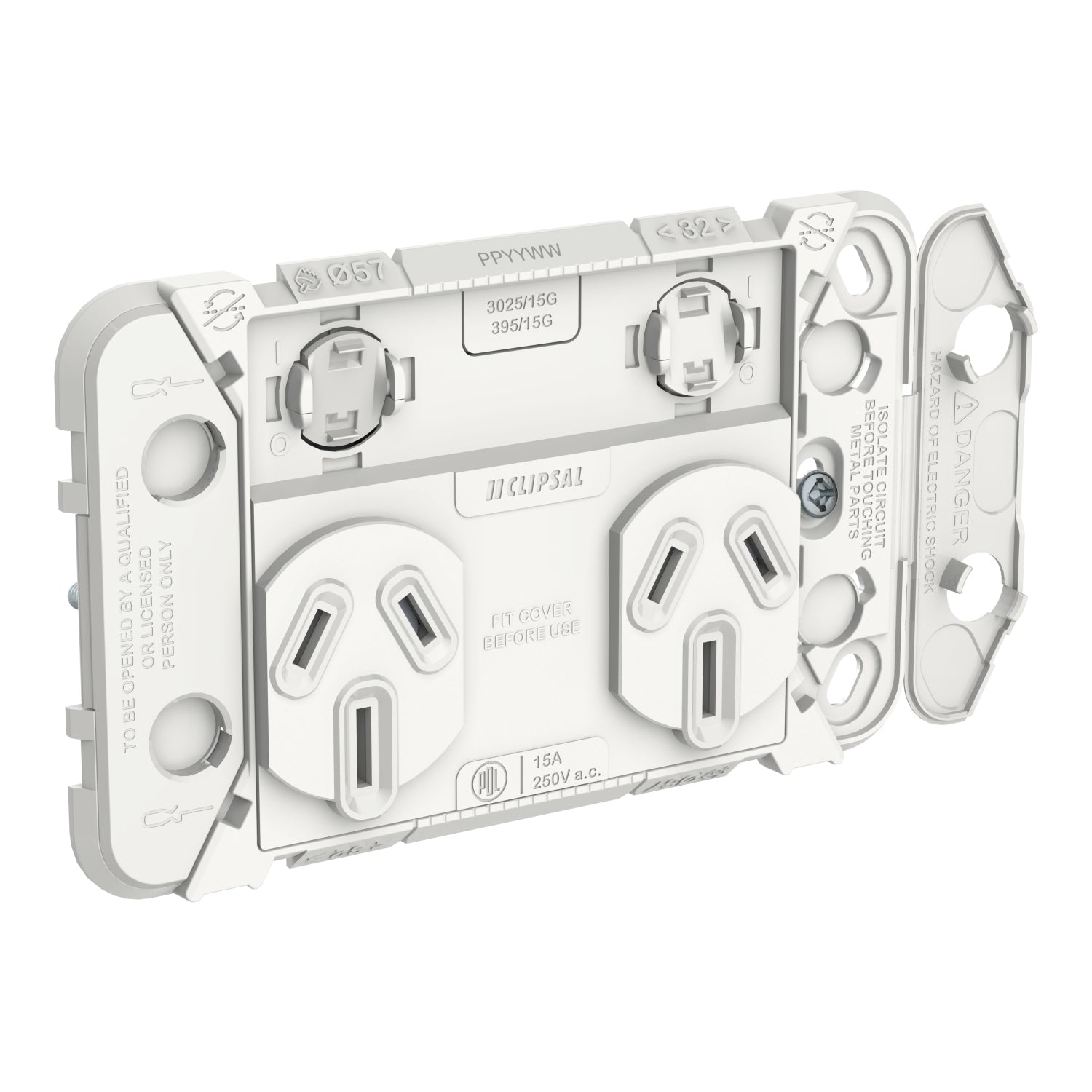 Clipsal Iconic Grid Switch Horizontal Twin 15A 250V - 3025/15G - ARCK Electrical Wholesale Supplies