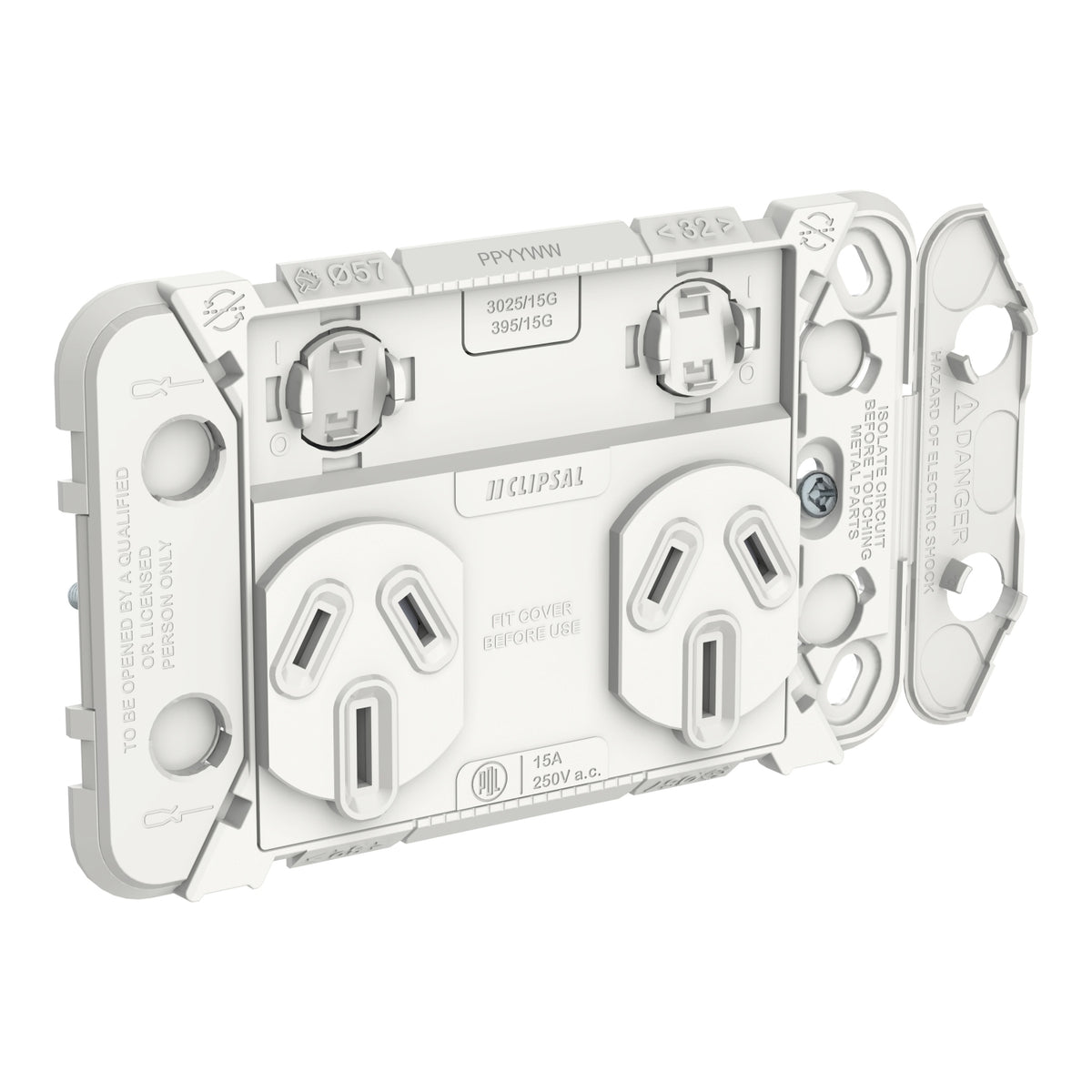 Clipsal Iconic Grid Switch Horizontal Twin 15A 250V - 3025/15G - ARCK Electrical Wholesale Supplies