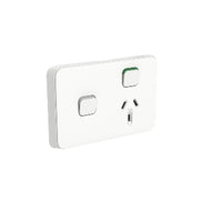 Clipsal Iconic Single Powerpoint + Extra Switch 10A Skin White - 3015XC-VW