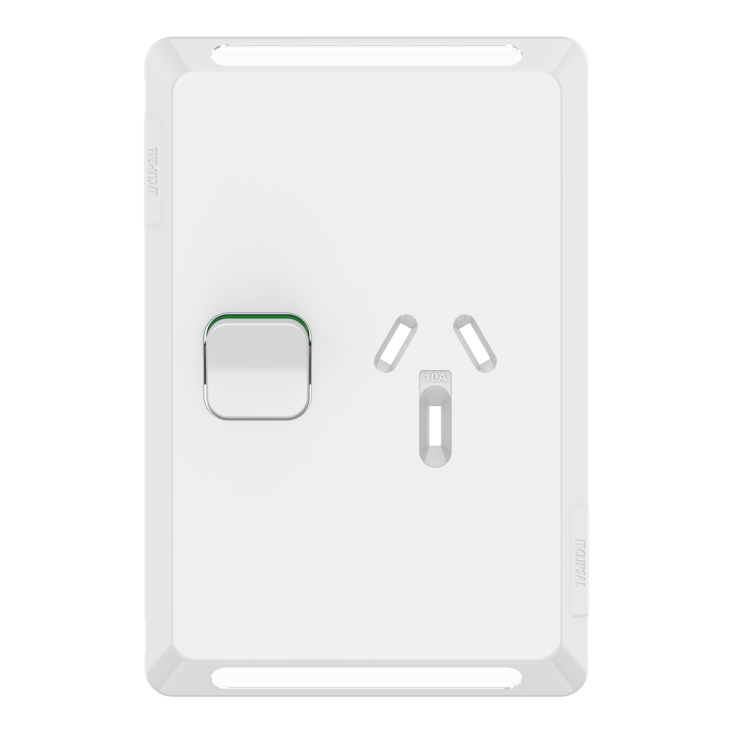 Clipsal Pro Series Single Power Point Skin Vertical Mount 250V 10A Extra Vivid White - P3015VC-XW - ARCK Electrical Wholesale Supplies