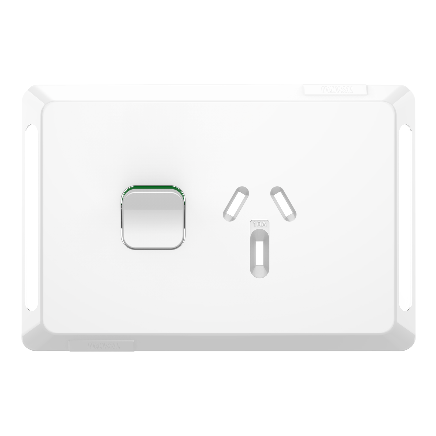 Clipsal Pro Series Single Power Point Skin Horizontal Mount 250V 10A Extra Vivid White - P3015C-XW - ARCK Electrical Wholesale Supplies