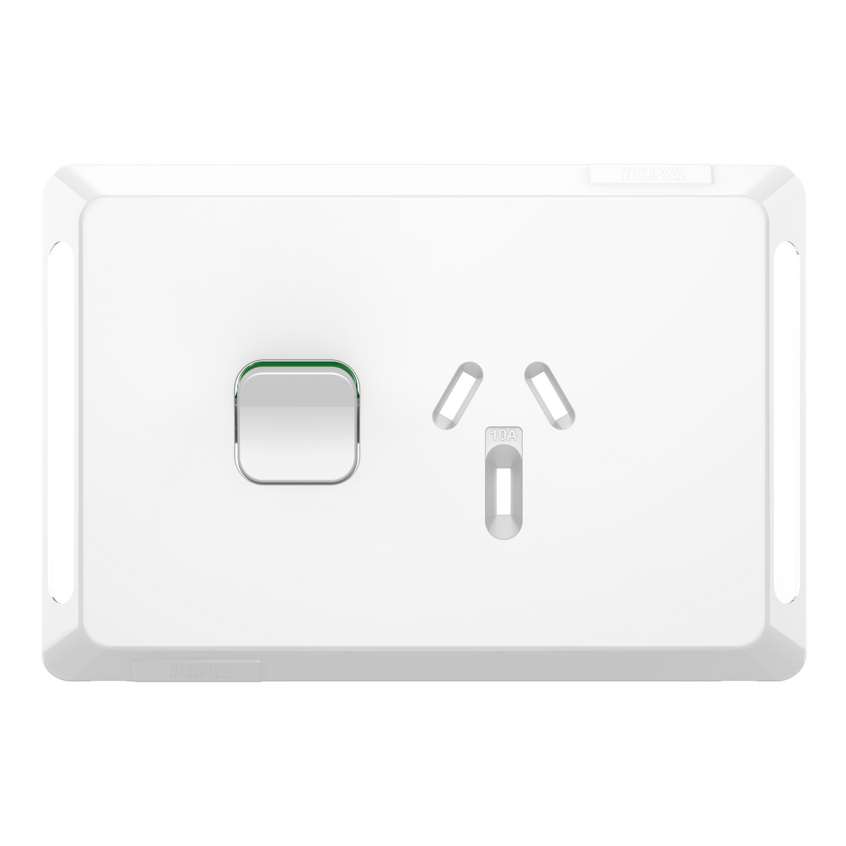 Clipsal Pro Series Single Power Point Skin Horizontal Mount 250V 10A Extra Vivid White - P3015C-XW - ARCK Electrical Wholesale Supplies
