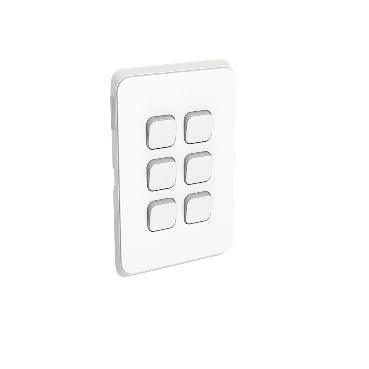 Clipsal Iconic 6 Gang Switch Grid & Skin - 3046VH-VW