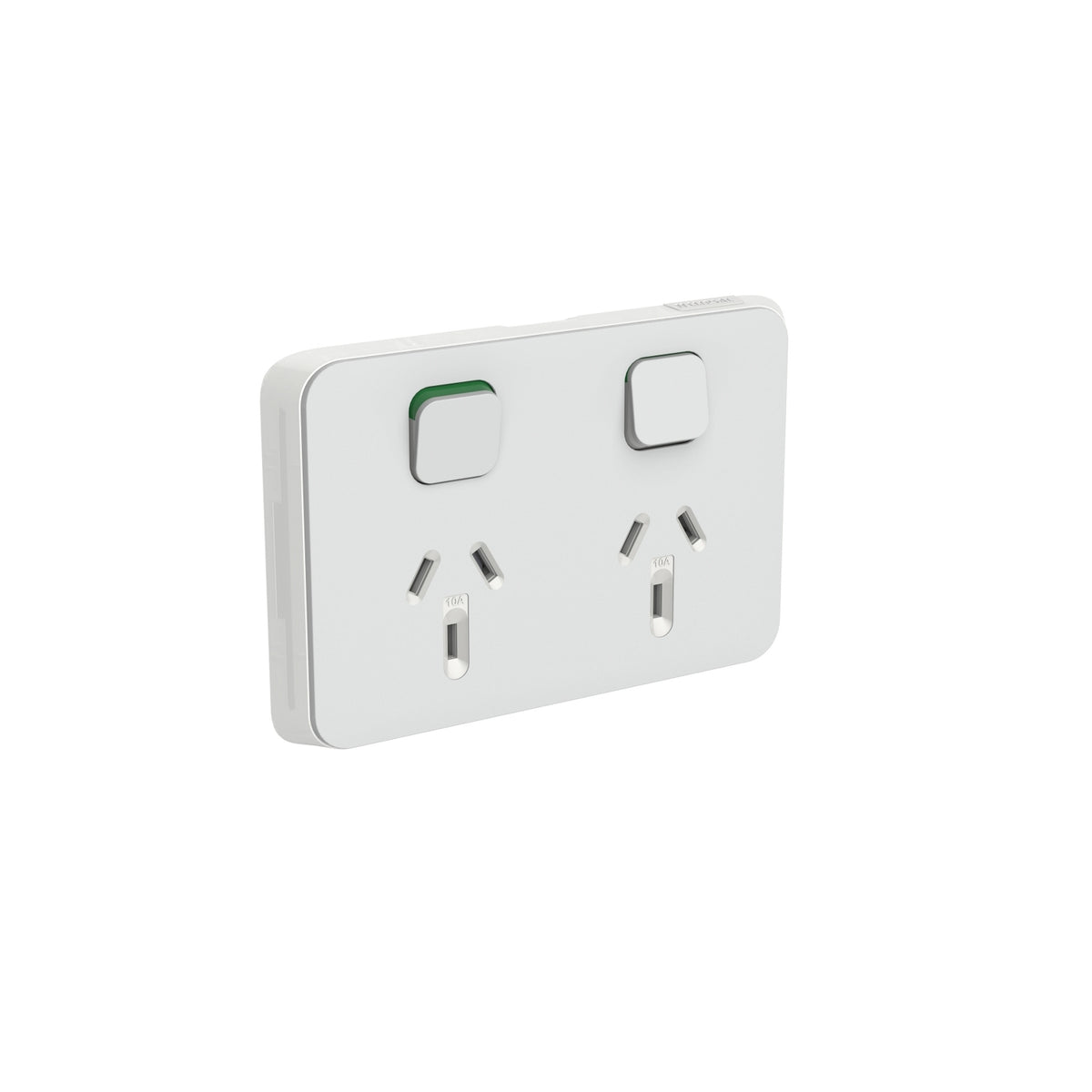 Clipsal Iconic Double Power Point Skin Horizontal Mount 250V 10A Cool Grey - 3025C-CY - ARCK Electrical Wholesale Supplies