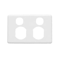 Clipsal Classic C2000 Series Socket Outlet Cover Plate Horizontal Mount for Twin Switched Socket - C2025C-WE