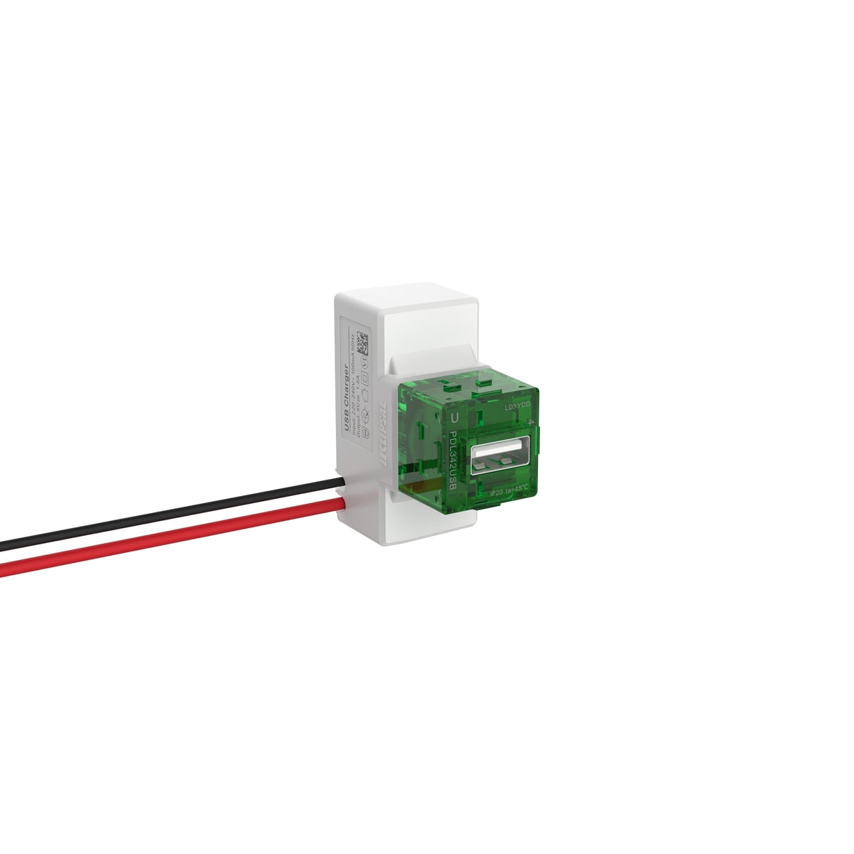 Clipsal Iconic Single USB Charging Mechanism 1.5 A Horizontal/Vertical Vivid White - 40E1USBM-VW - ARCK Electrical Wholesale Supplies