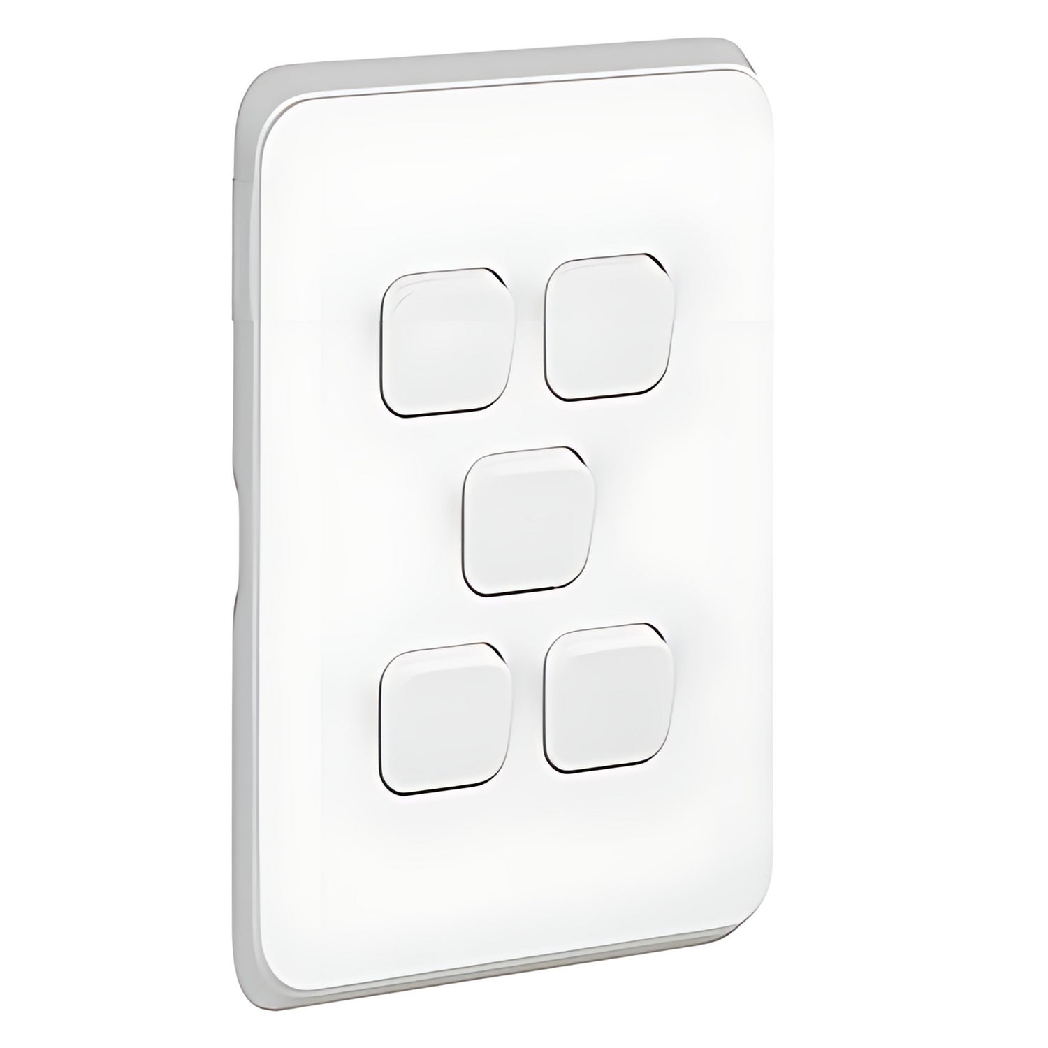 Clipsal Iconic 5 Gang Switch Skin Extra Vivid White - 3045C-XW - ARCK Electrical Wholesale Supplies