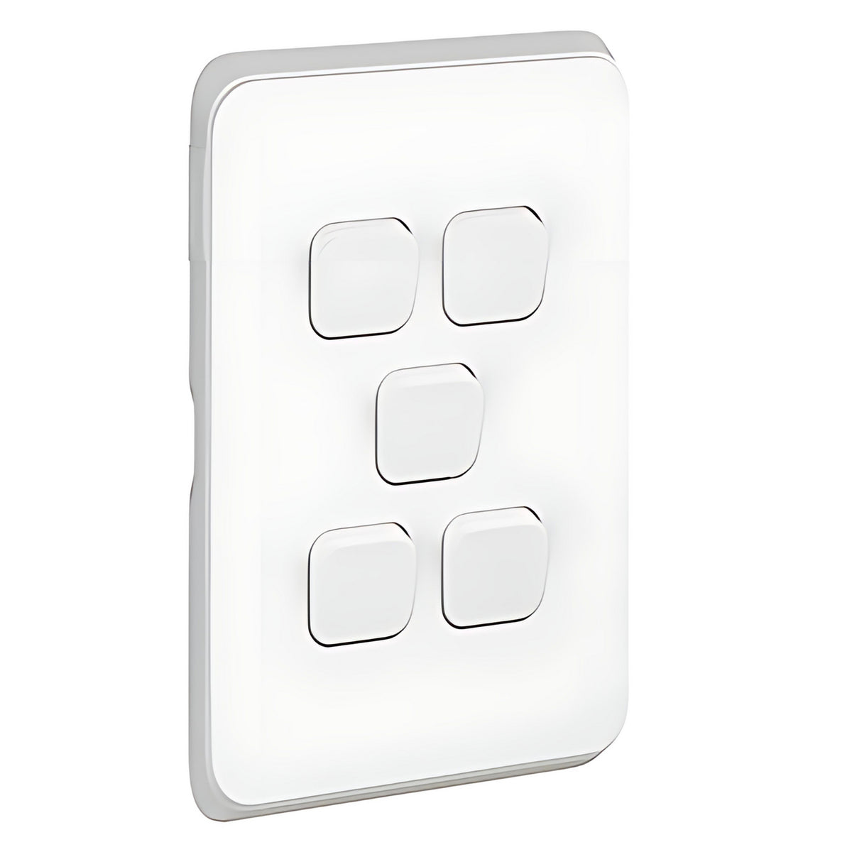 Clipsal Iconic 5 Gang Switch Skin Extra Vivid White - 3045C-XW - ARCK Electrical Wholesale Supplies