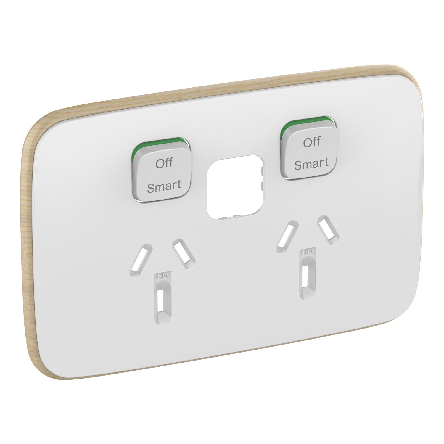 Clipsal Iconic Essence Essence Skin Connected Socket Wiser Horizontal Twin Arctic White - E3025CSC-AW - ARCK Electrical Wholesale Supplies