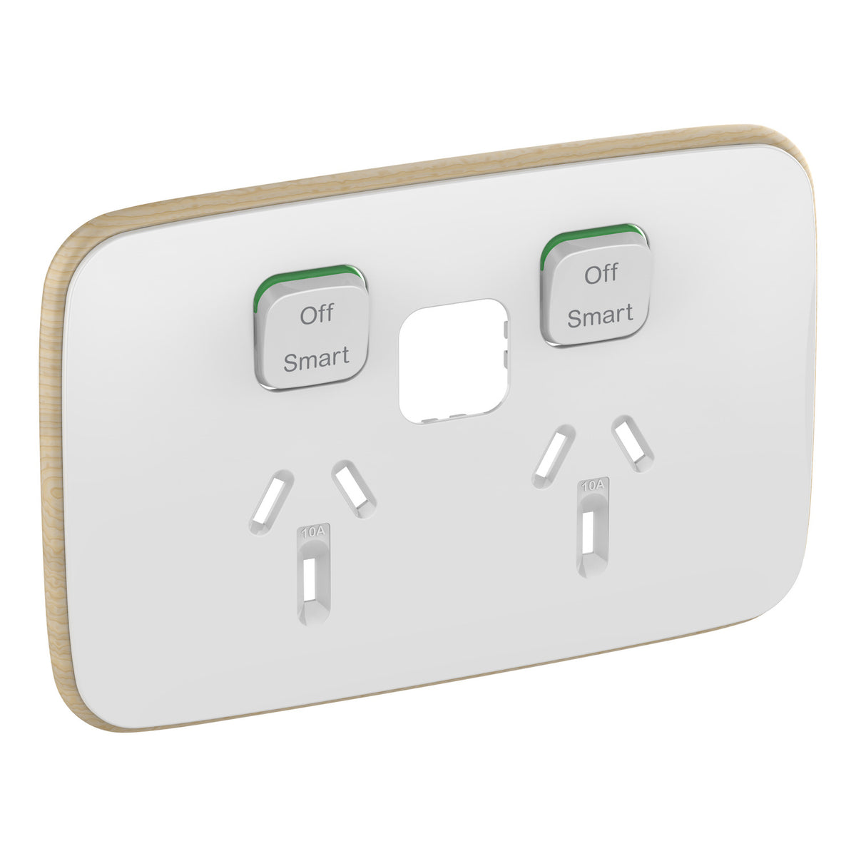 Clipsal Iconic Essence Essence Skin Connected Socket Wiser Horizontal Twin Arctic White - E3025CSC-AW - ARCK Electrical Wholesale Supplies