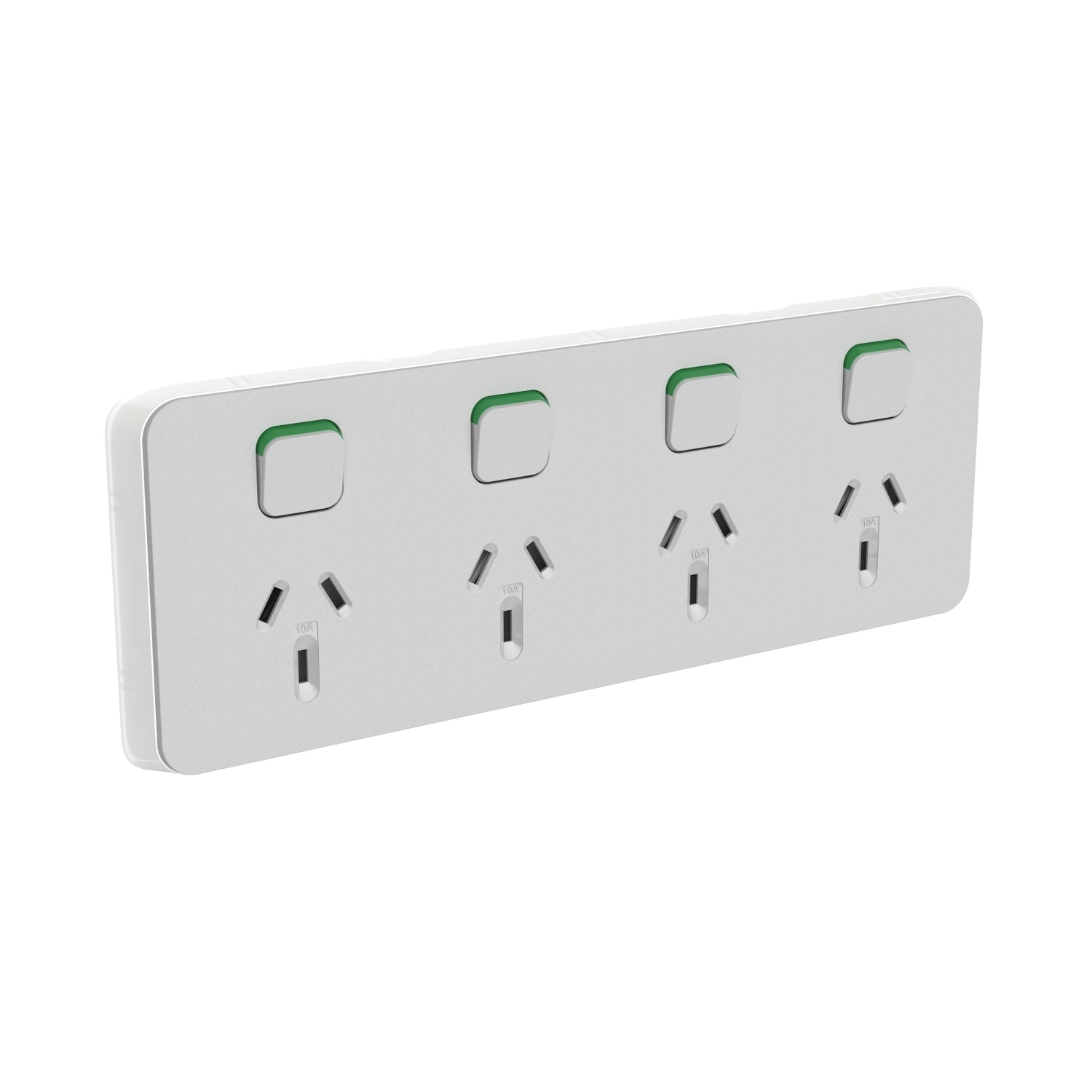 Clipsal Iconic Quad Power Point Skin Horizontal Mount 250V 10A Cool Grey - 3015/4C-CY - ARCK Electrical Wholesale Supplies