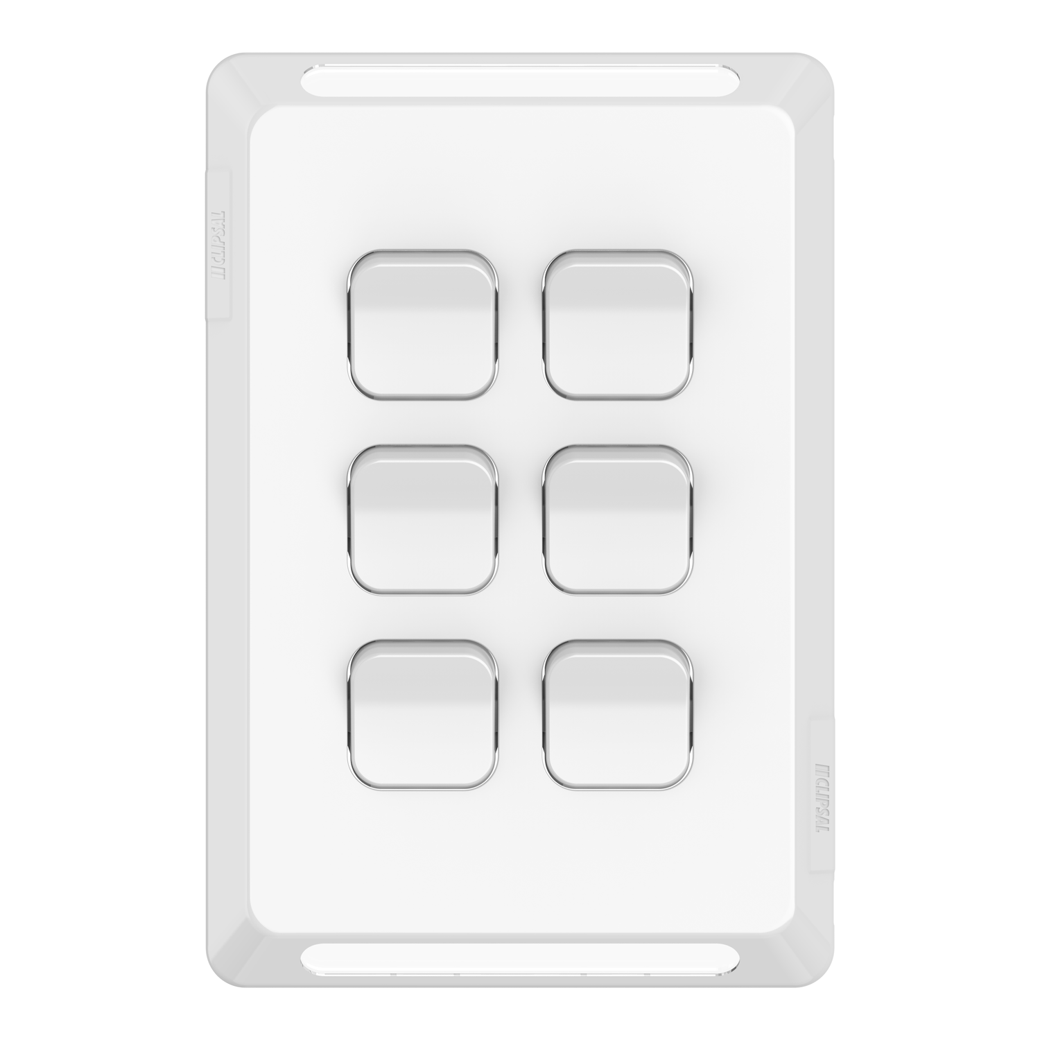 Clipsal Pro Series Switch Plate Skin 6 Gang Horizontal/Vertical Mount Extra Vivid White - P3046C-XW - ARCK Electrical Wholesale Supplies