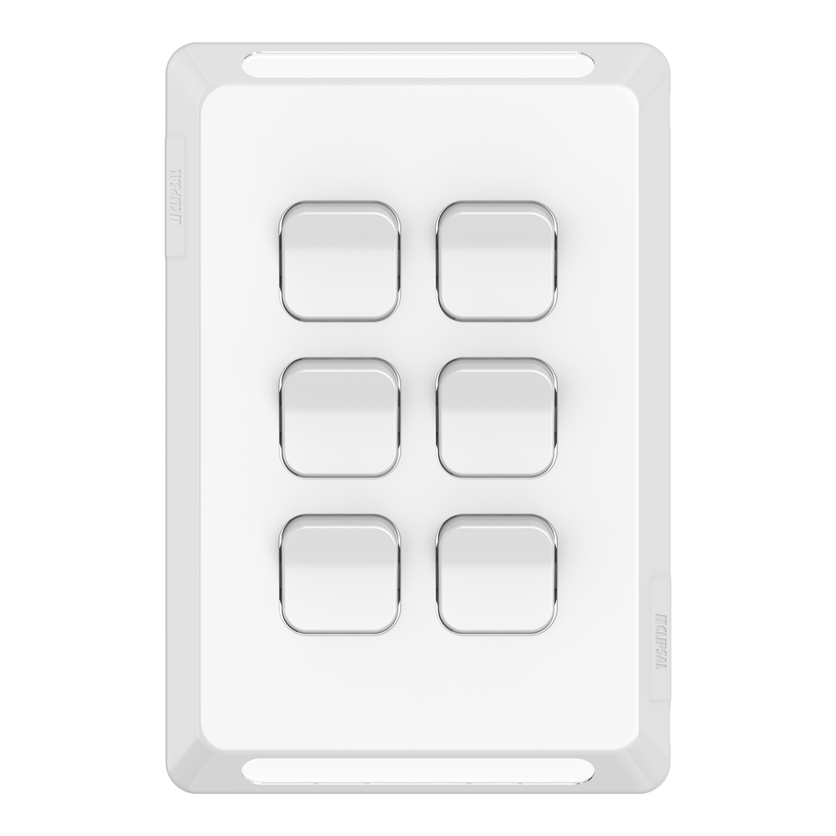 Clipsal Pro Series Switch Plate Skin 6 Gang Horizontal/Vertical Mount Extra Vivid White - P3046C-XW - ARCK Electrical Wholesale Supplies