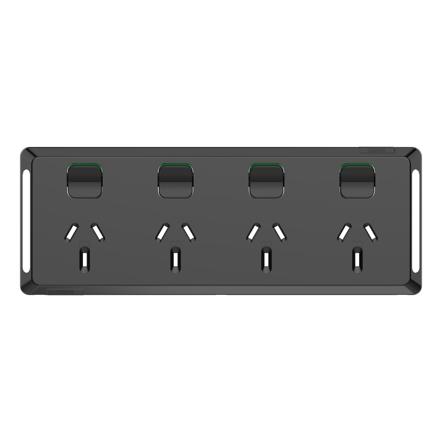 Clipsal Pro Series Quad Power Point Skin Horizontal Mount 250V 10A Black - P3015-4C-BK - ARCK Electrical Wholesale Supplies