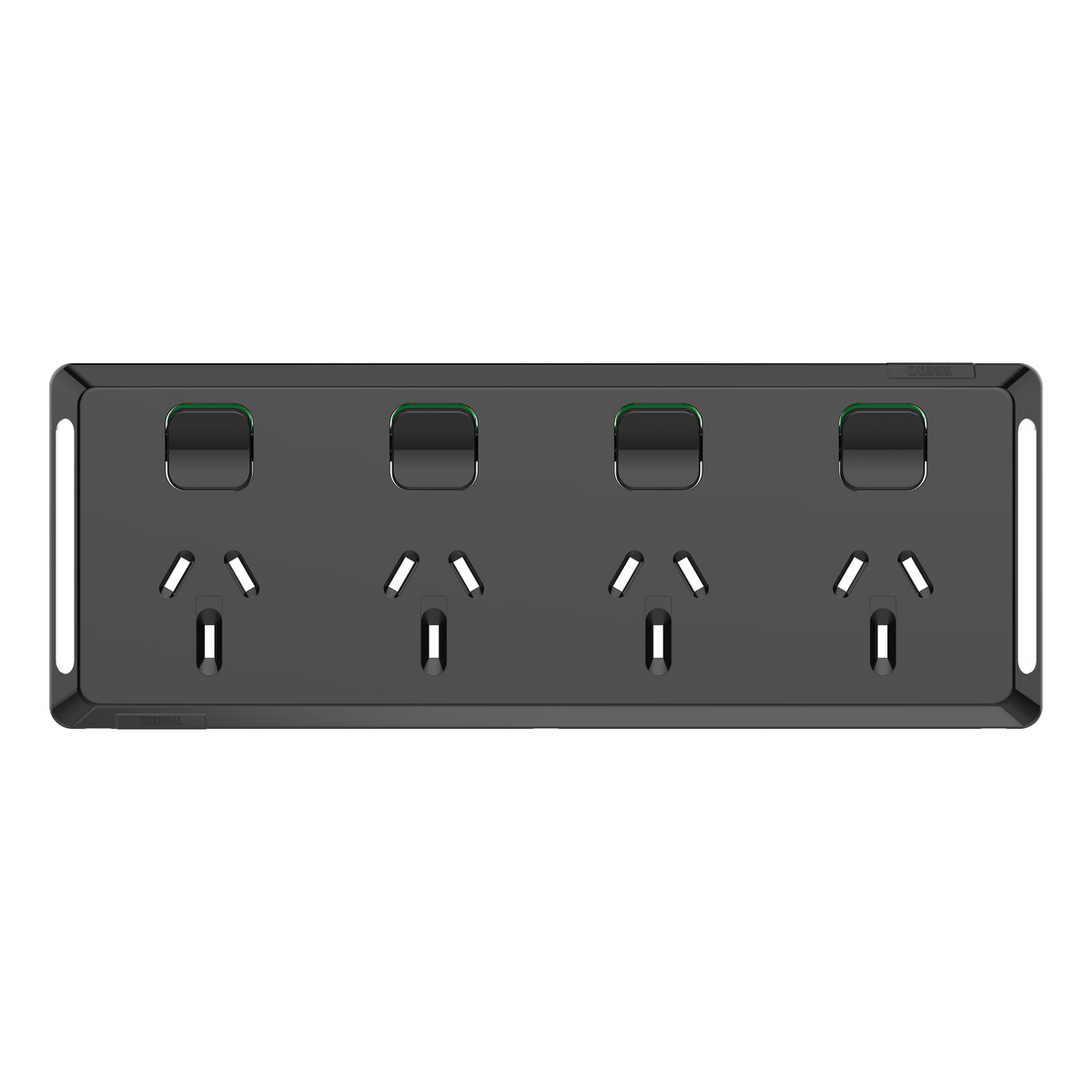 Clipsal Pro Series Quad Power Point Skin Horizontal Mount 250V 10A Black - P3015-4C-BK - ARCK Electrical Wholesale Supplies