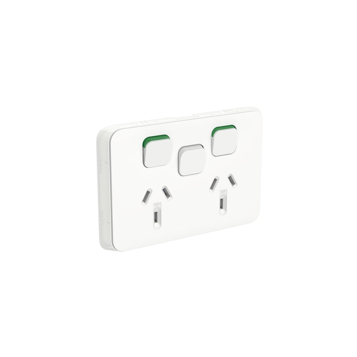 Clipsal Iconic 10A Double Power Point Extra Switch - 3025XA-VW - ARCK Electrical Wholesale Supplies