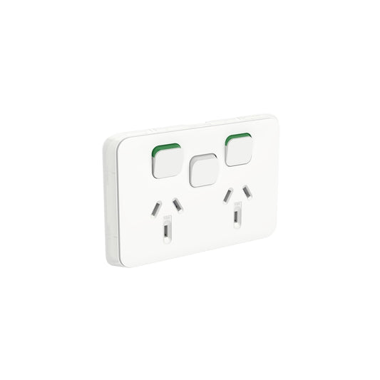 Clipsal Iconic 10A Double Power Point Extra Switch - 3025XA-VW - ARCK Electrical Wholesale Supplies
