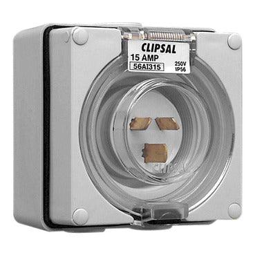 Clipsal 56 Series 3 Pin 15A Appliance Inlet Grey - 56AI315-GY
