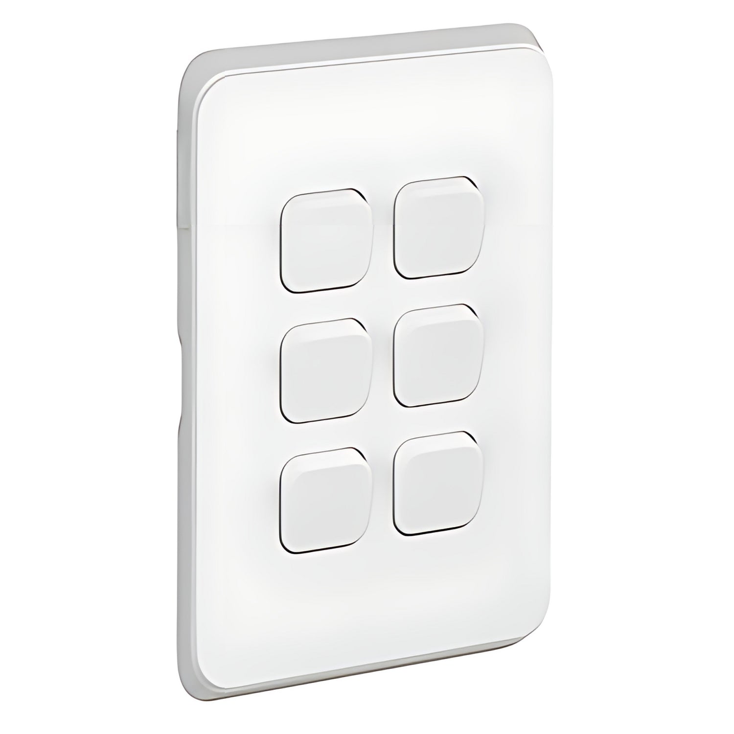Clipsal Iconic 6 Gang Switch Skin Extra Vivid White - 3046C-XW - ARCK Electrical Wholesale Supplies