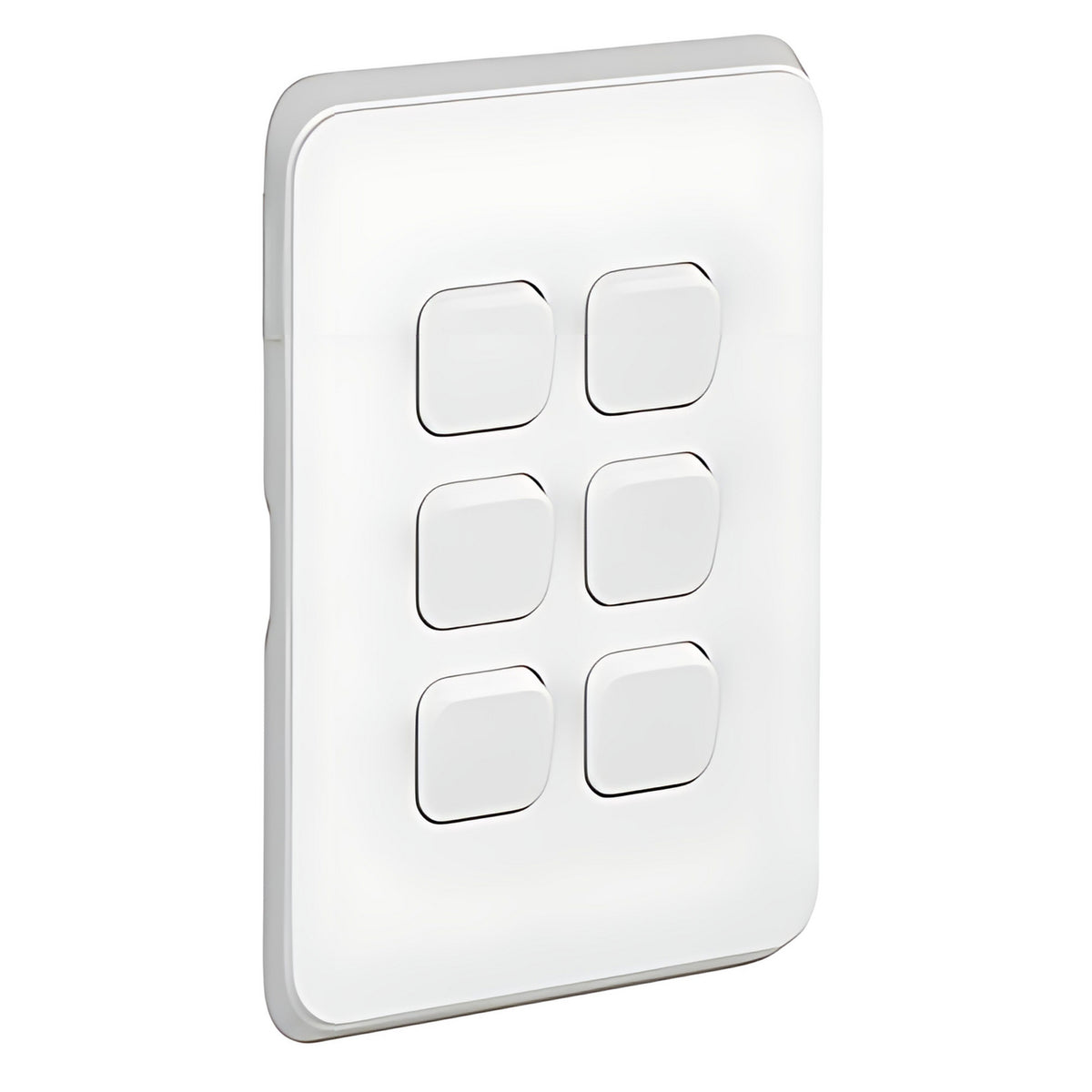 Clipsal Iconic 6 Gang Switch Skin Extra Vivid White - 3046C-XW - ARCK Electrical Wholesale Supplies