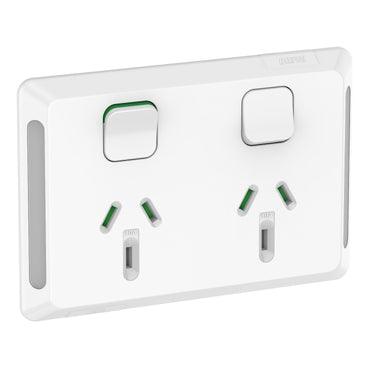 Clipsal Pro Double Powerpoint White - P3025-XW