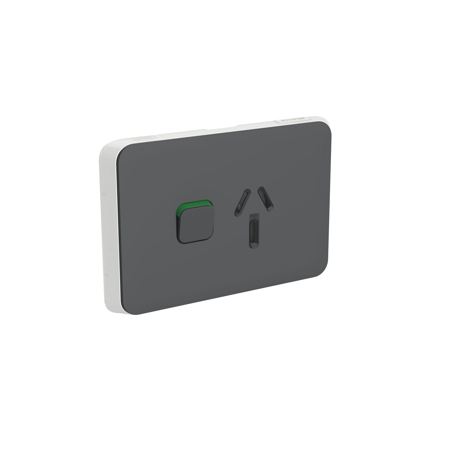 Clipsal Iconic Single Power Point Skin Horizontal Mount 250V 20A Anthracite - 3015/20C-AN - ARCK Electrical Wholesale Supplies