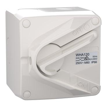 Clipsal 1P 20A Mini Weatherproof Isolating Switch - WHA120-RG