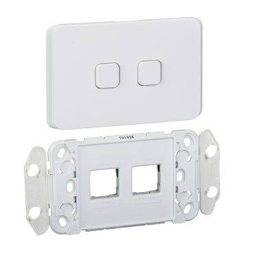 Clipsal Iconic 2 Gang Switch Grid & Skin - 3042VH-VW