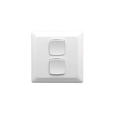 Clipsal Prestige 2 Gang Switch (Large Format) - P2032/2VA-WE