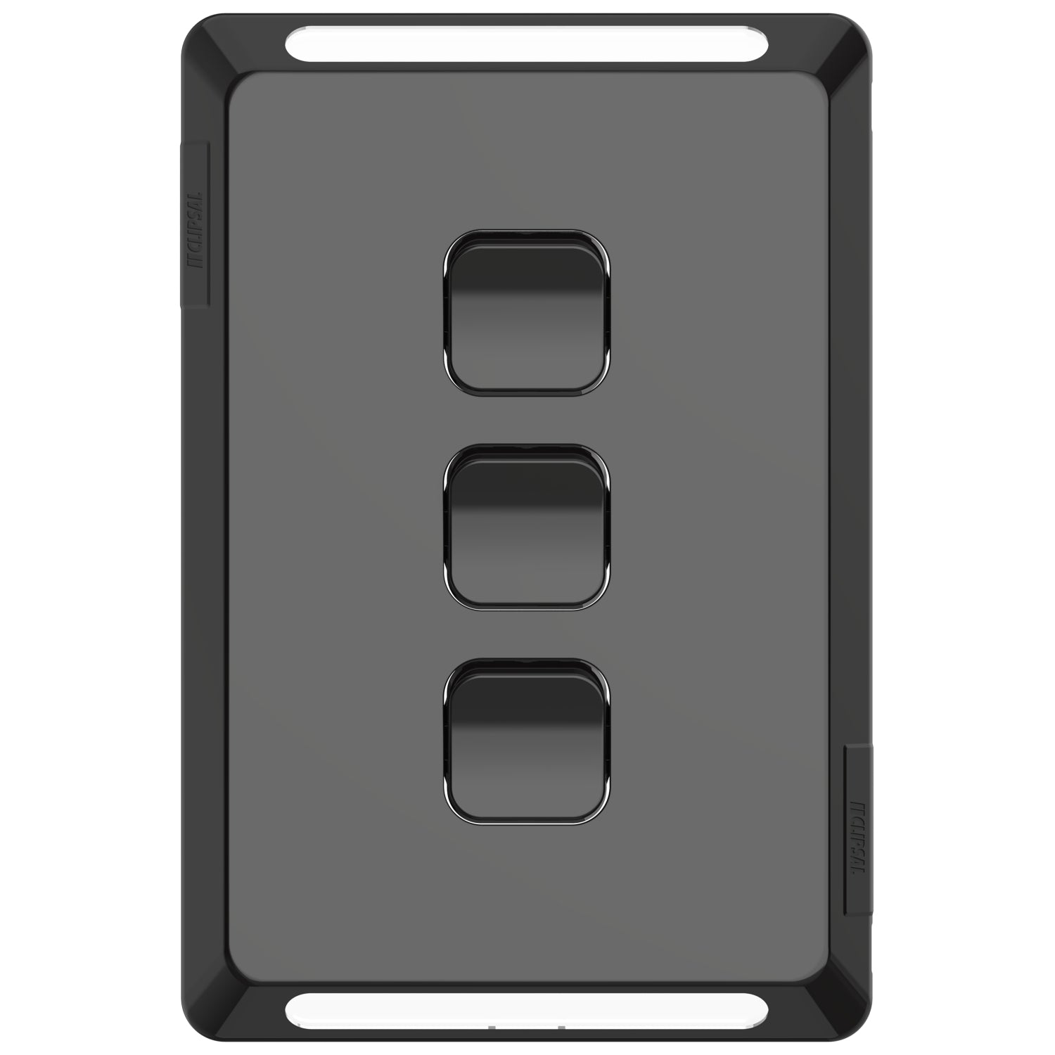 Clipsal Pro Series Switch Plate Skin 3 Gang Horizontal/Vertical Mount Black - P3043C-BK - ARCK Electrical Wholesale Supplies