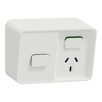 Clipsal Iconic Single Weatherproof Powerpoint 10Amp with Timer White IP54 - O3015T-XW